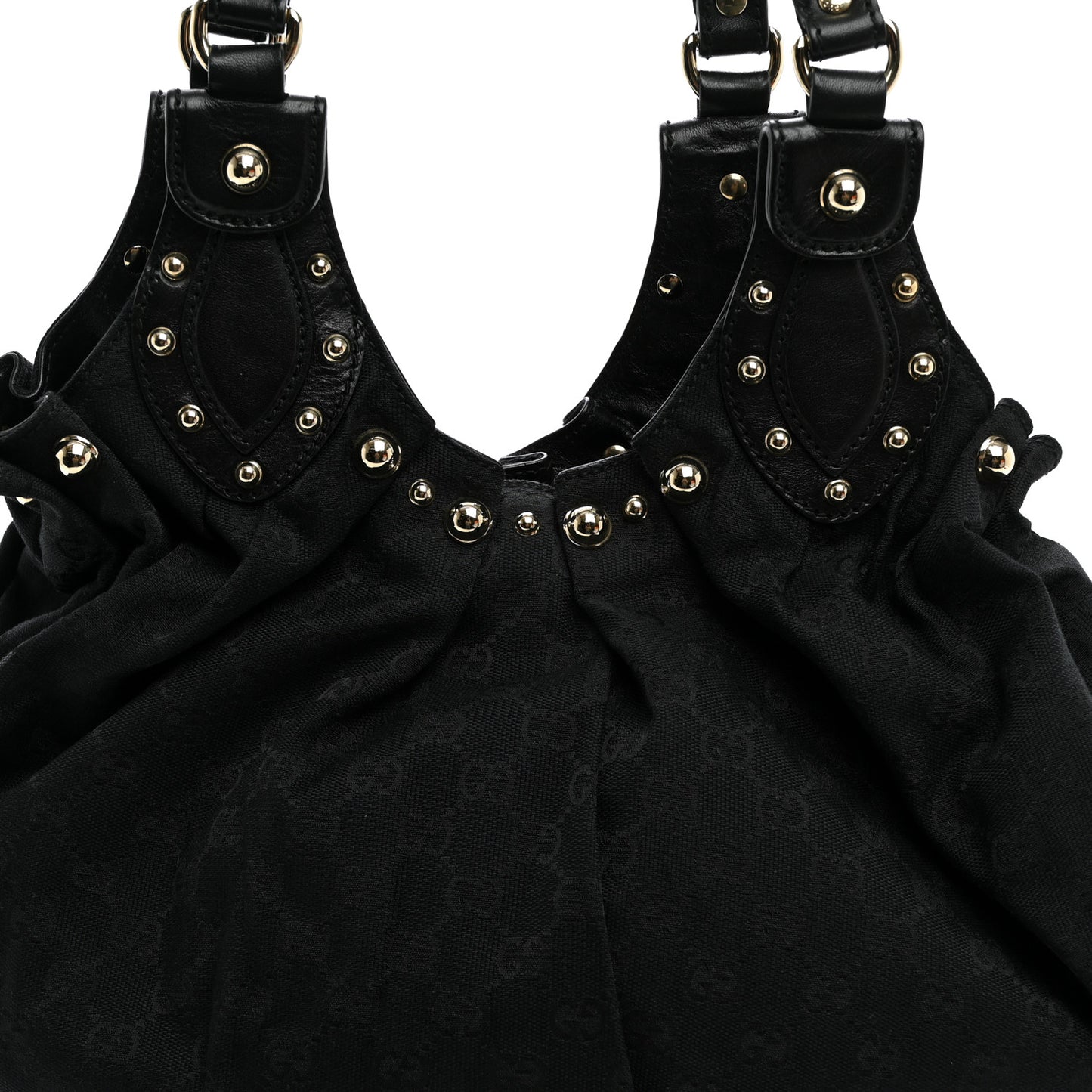 Monogram Studded Pelham Medium Tote Black