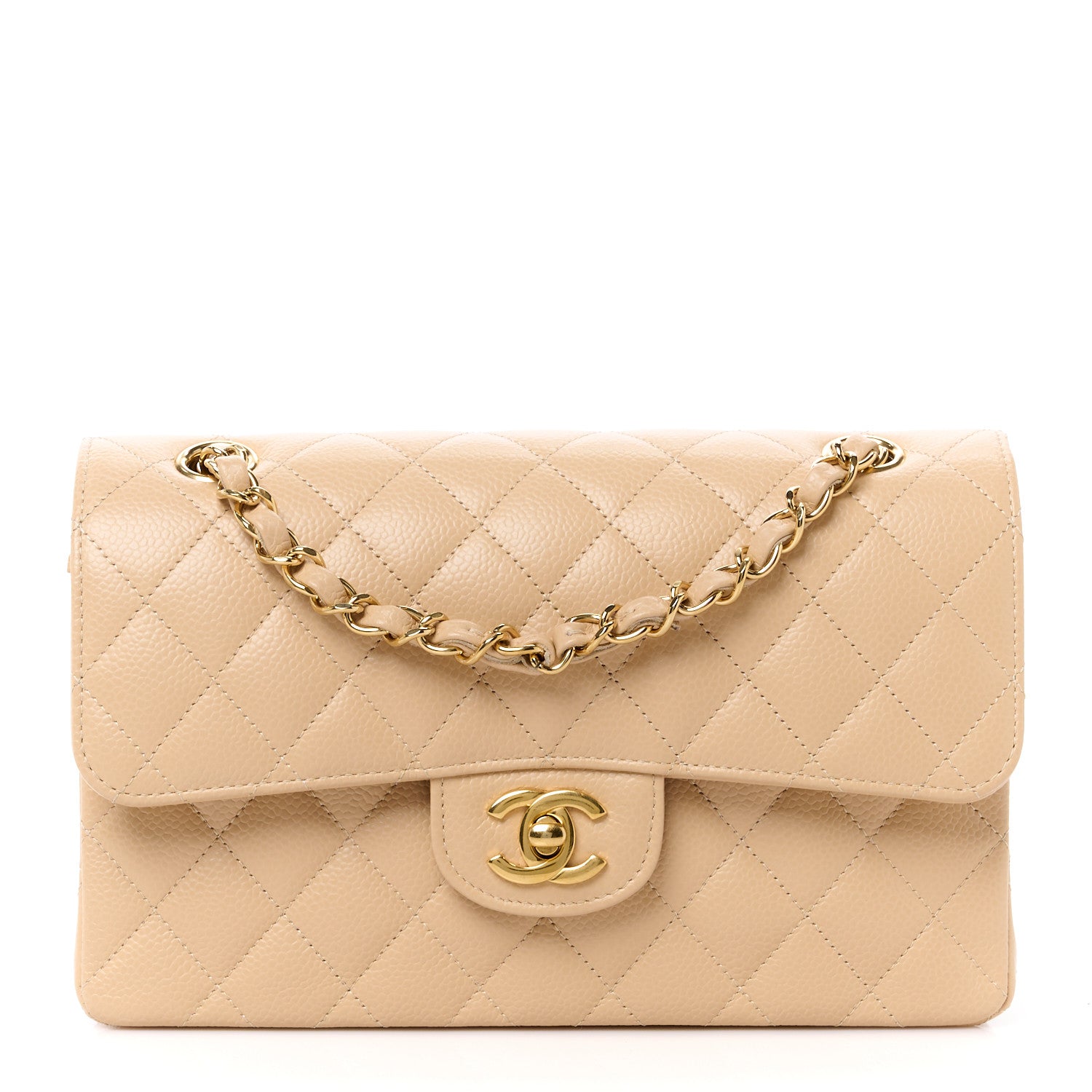 Chanel Caviar Quilted Small Double Flap Beige 1 of 13