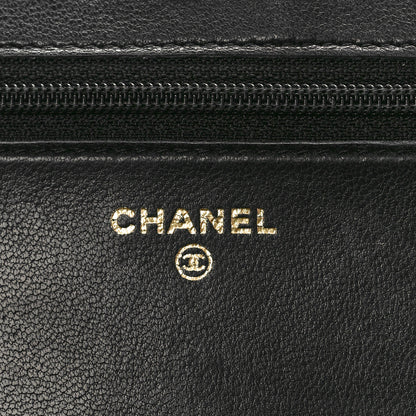 Chanel Lambskin Quilted Boy Wallet On Chain WOC Black 6 of 10
