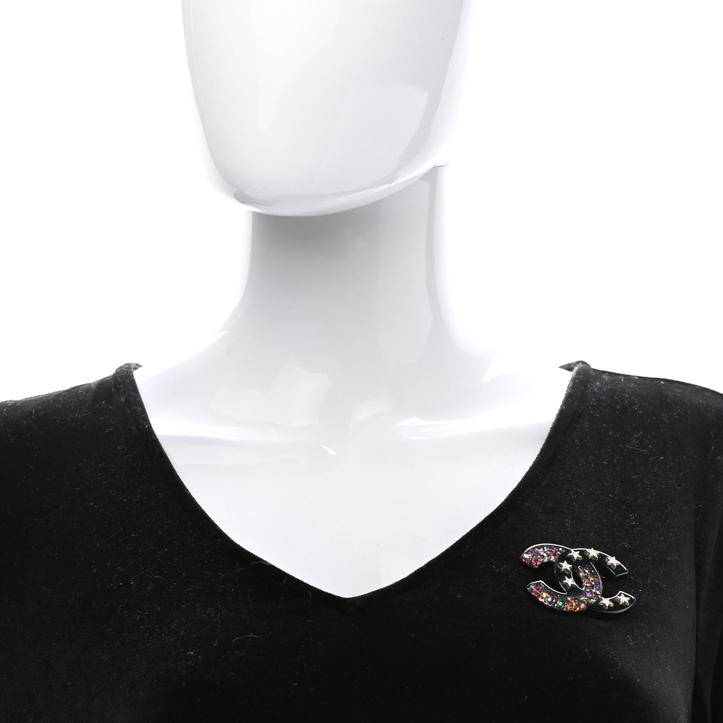 Resin Glitter Crystal CC Star Brooch Multicolor