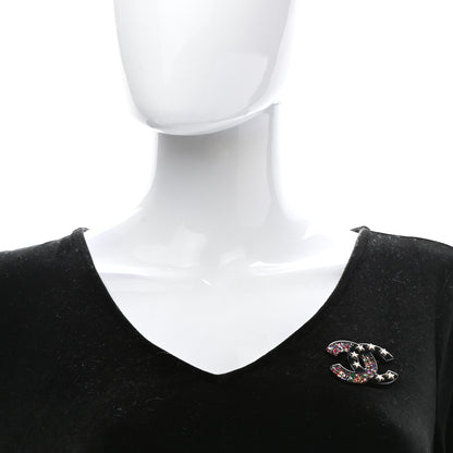 Chanel Resin Glitter Crystal CC Star Brooch Multicolor 2 of 5