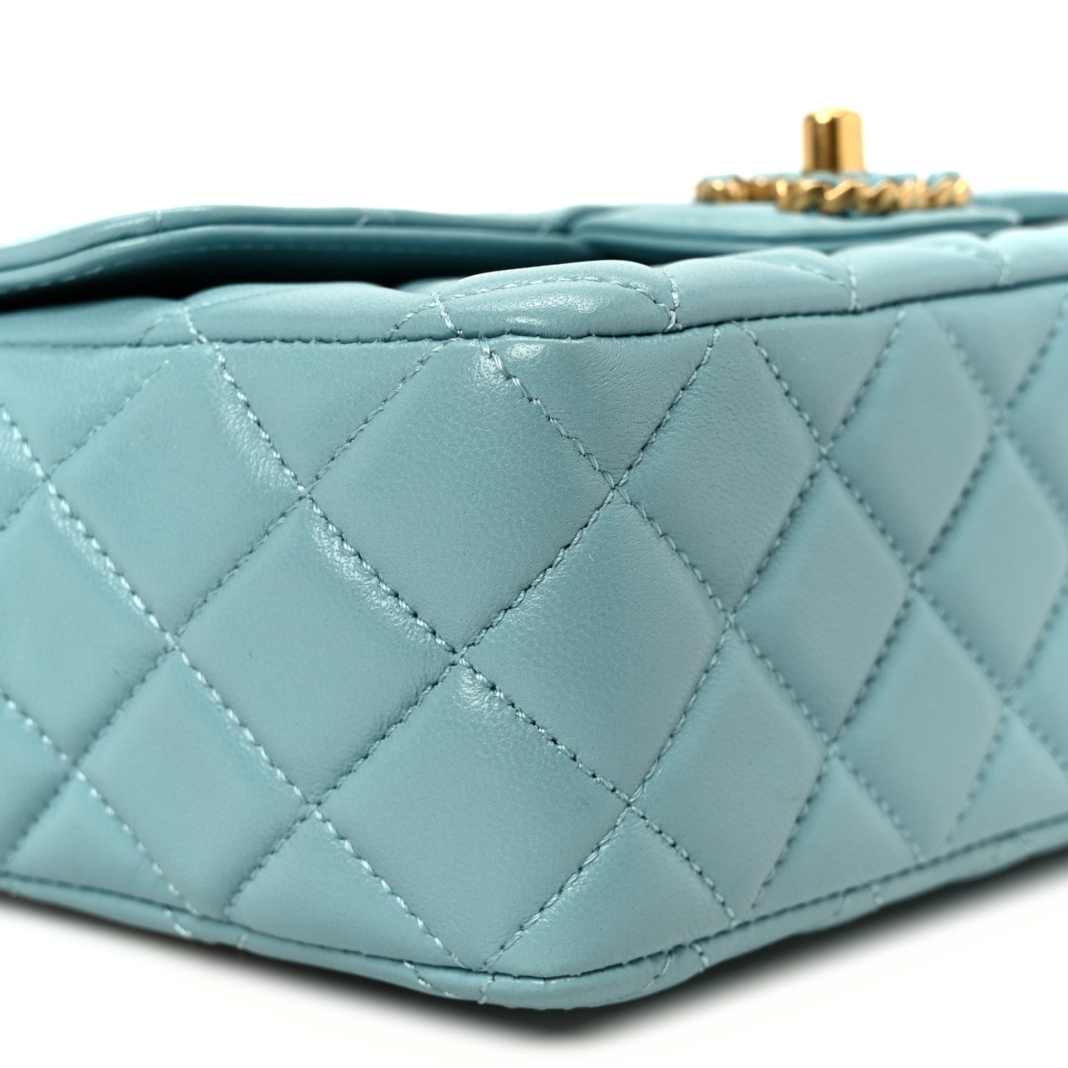 Chanel Lambskin Quilted Mini Strass On Top Flap Blue 10 of 11