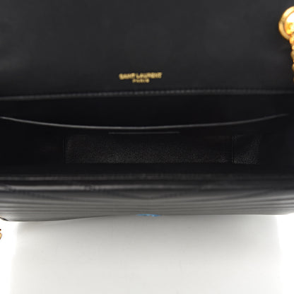 Saint Laurent Lambskin Matelasse Chevron Monogram Medium Sulpice Bag Black 5 of 18