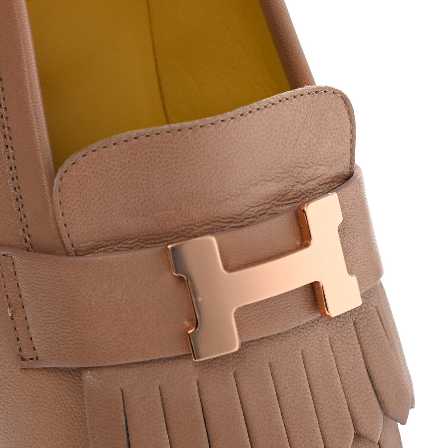 Hermes Goatskin Womens Royal Loafers 37 Bois De Santal 9 of 9