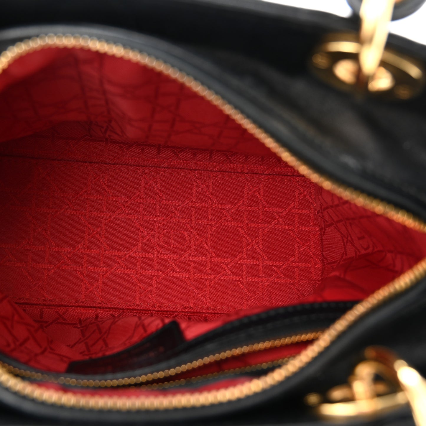 Lambskin Cannage Medium Lady Dior Black