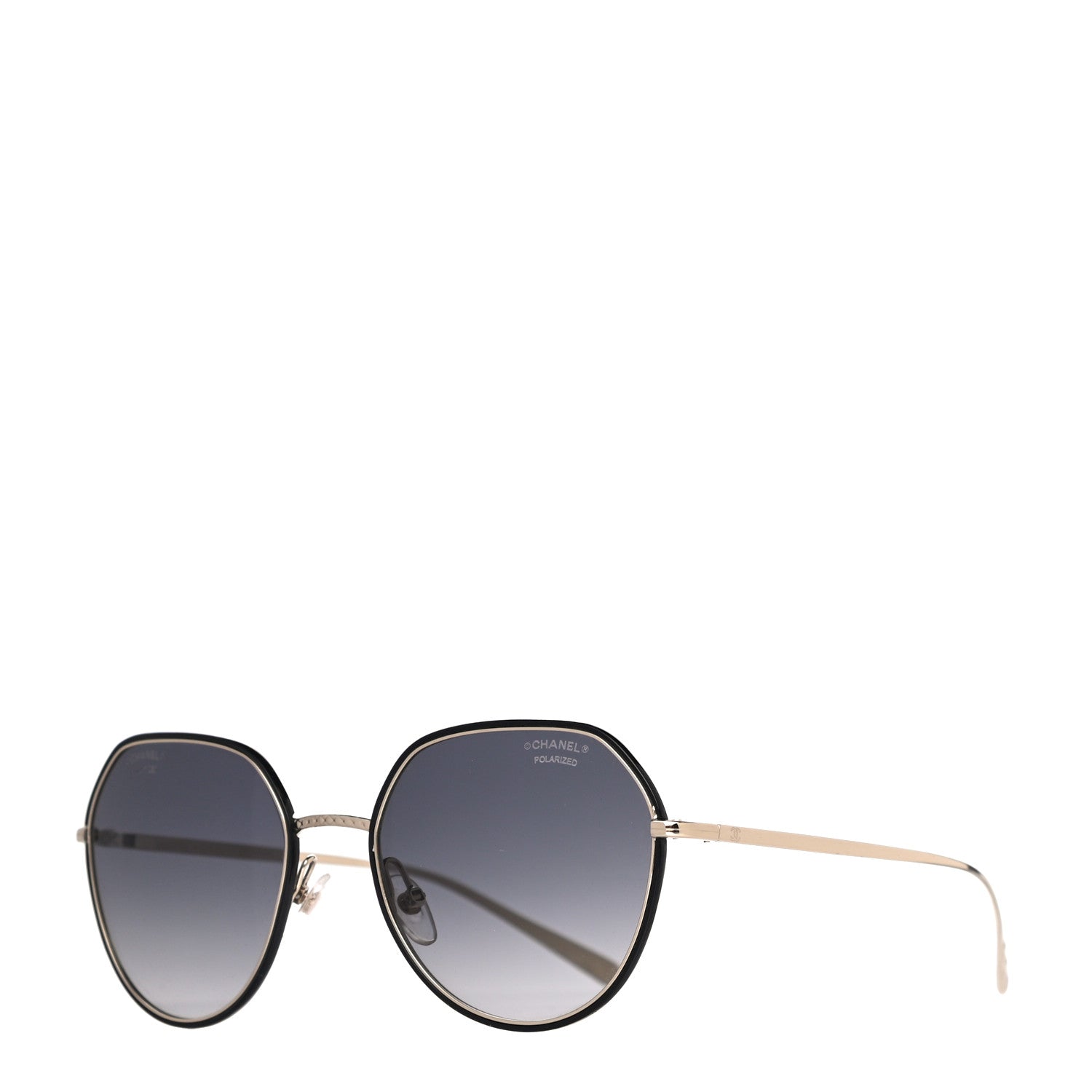 Chanel Round Sunglasses 4251-J Gold Black 1 of 8