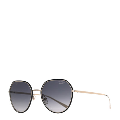 Chanel Round Sunglasses 4251-J Gold Black 1 of 8