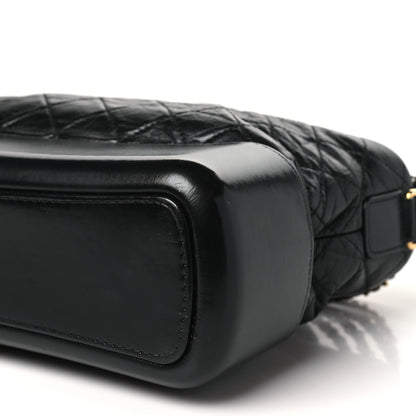 Chanel Aged Calfskin Quilted Medium Gabrielle Logo Hobo Black 10 of 10