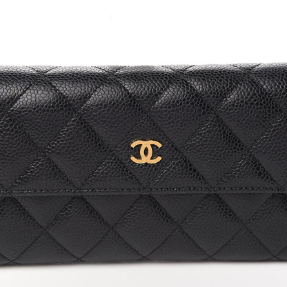 Chanel Caviar Quilted Large Gusset Flap Wallet Black 8 of 9