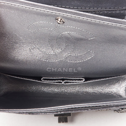 Chanel Metallic Calfskin Quilted Lucky Charms 2.55 Reissue 224 Flap Dark Silver 6 of 10
