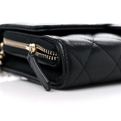 Chanel Caviar Quilted Phone Holder Wallet on Removable Chain Black 11 of 13