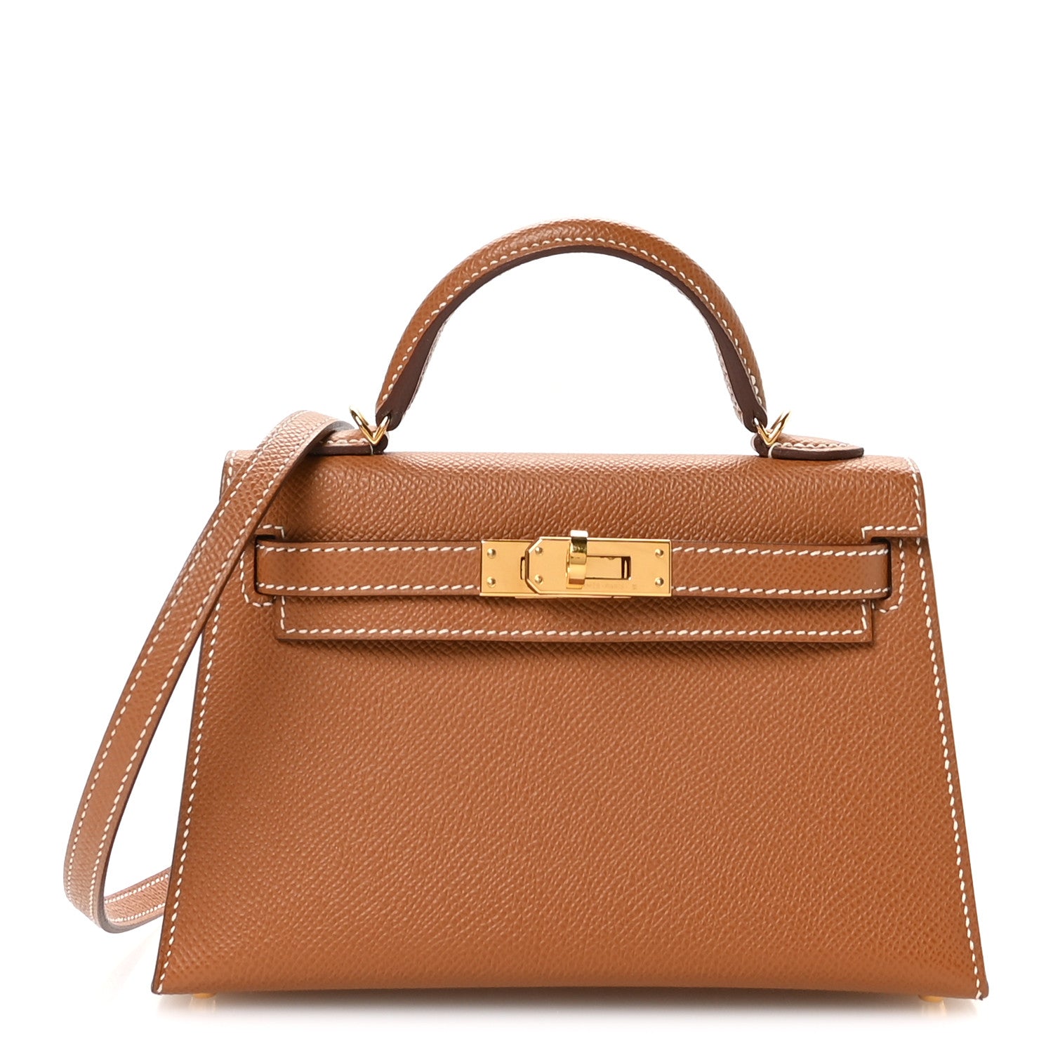 Hermes Mini Kelly 20cm in gold leather - Hermes