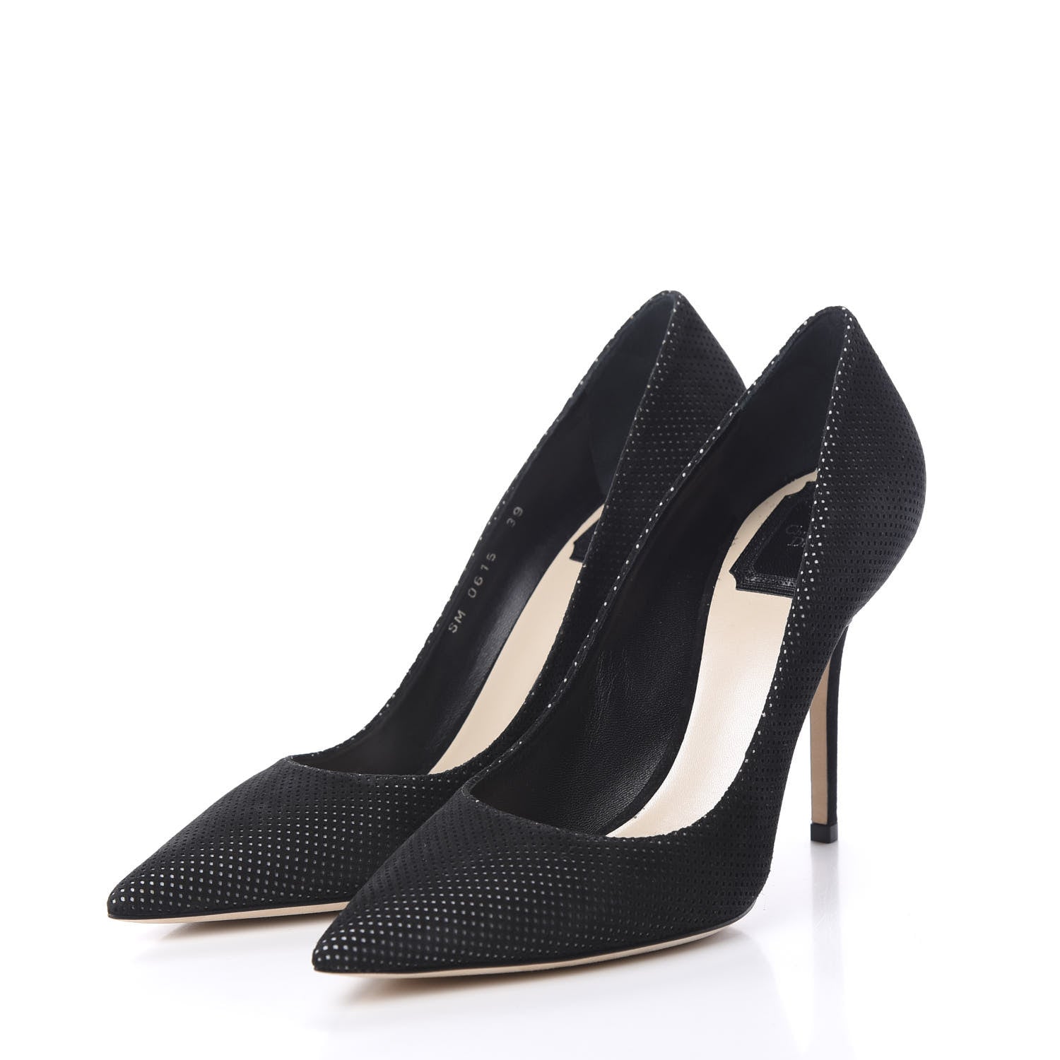 Christian Dior Suede Mesh Cherie Pointy Toe 100mm Pumps 39 Black 3 of 10