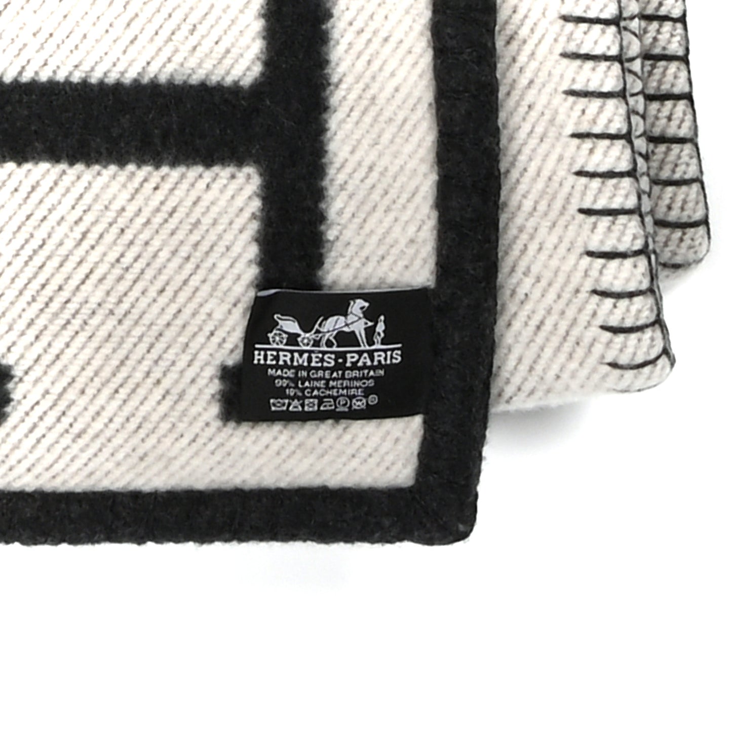 Wool Cashmere Avalon Blanket Ecru Gris Fonce