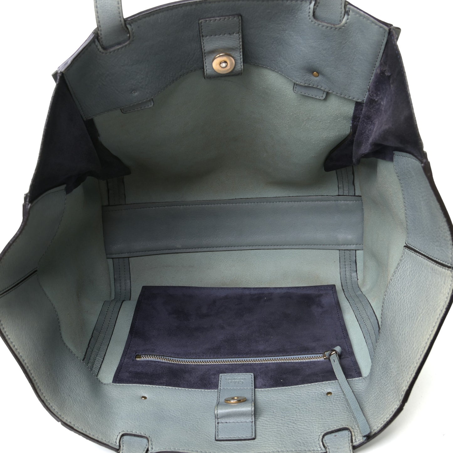 Smooth Calfskin Medium Milo Shopping Tote Cloudy Blue