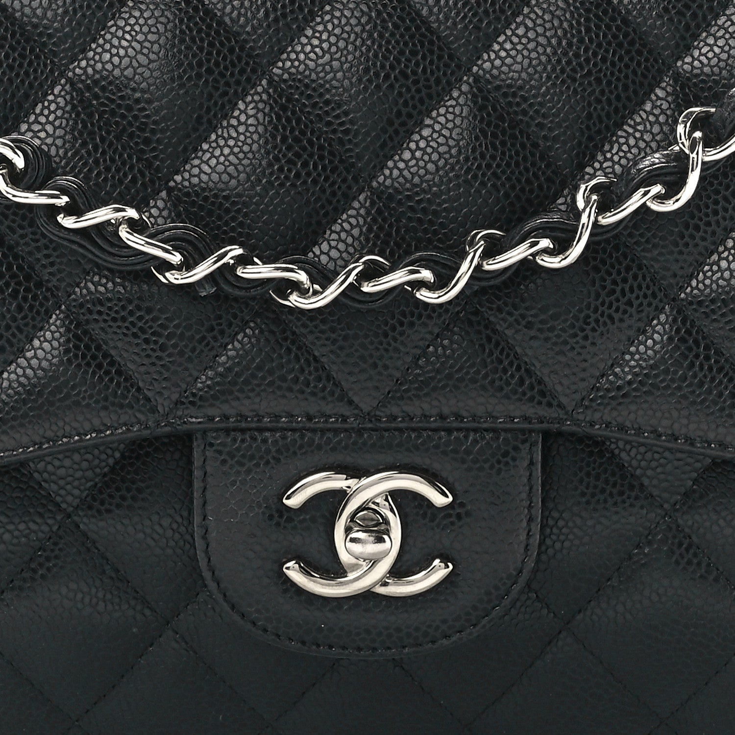 Chanel Caviar Quilted Jumbo Double Flap Black 9 of 12