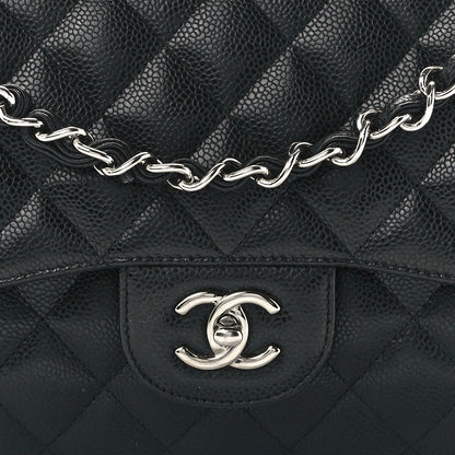 Chanel Caviar Quilted Jumbo Double Flap Black 9 of 12
