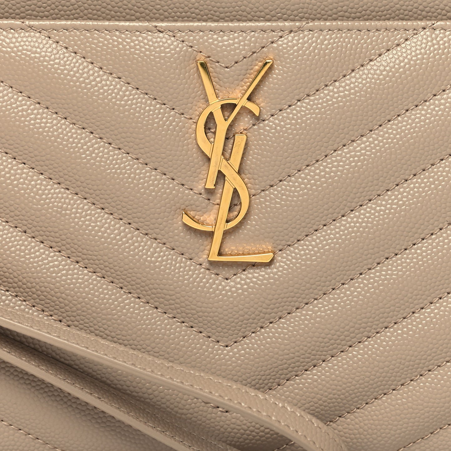 Grain De Poudre Chevron Monogram Large Bill Pouch Cork