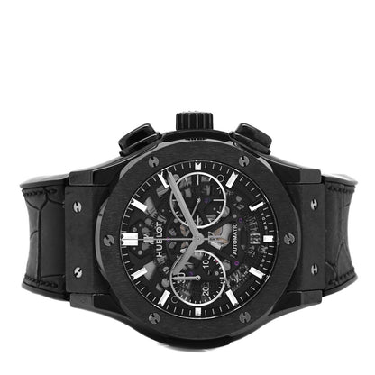 Hublot Titanium Ceramic Alligator 45mm Classic Fusion Aerofusion Chronograph Automatic Watch Black 525.CM.0170.RX 2 of 4