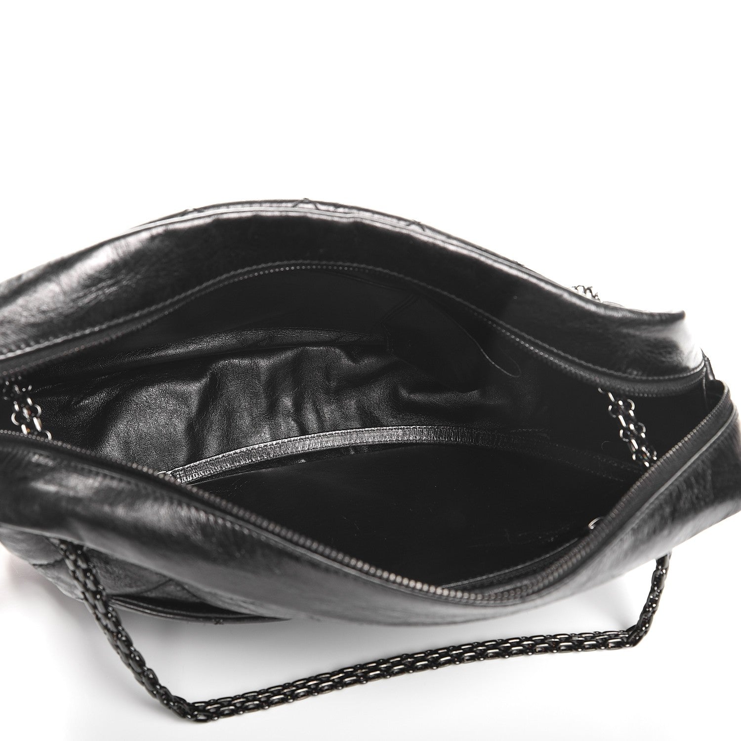 Chanel Metallic Aged Calfskin Quilted Large Reissue Camera Case Black 5 of 7