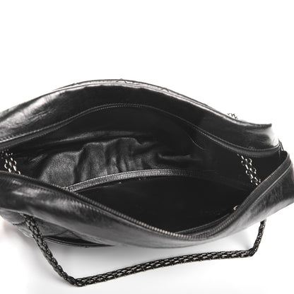 Chanel Metallic Aged Calfskin Quilted Large Reissue Camera Case Black 5 of 7