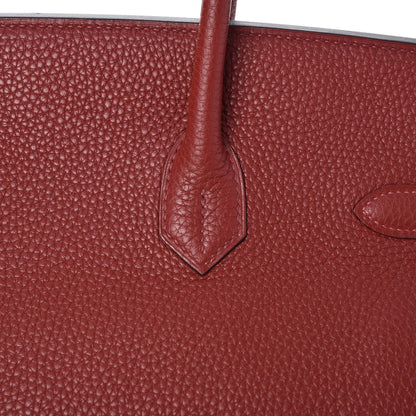 Hermes Togo Horseshoe Bi-Color Birkin 35 Rouge H Bougainvillea 31 of 33