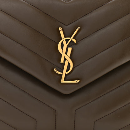 Saint Laurent Calfskin Y Quilted Monogram Medium Loulou Chain Satchel Soil Brown 10 of 12