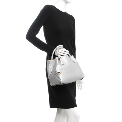 Christian Dior Metallic Supple Grained Calfskin Medium Open Bar Tote Silver 2 of 14