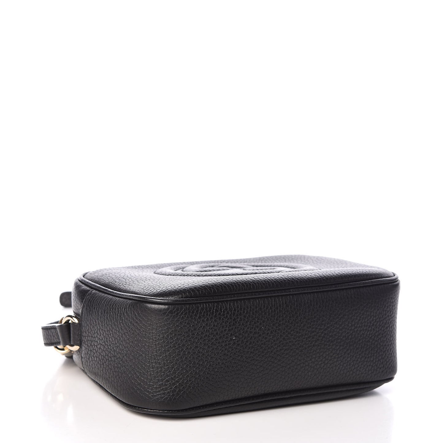 Pebbled Calfskin Small Soho Disco Bag Black
