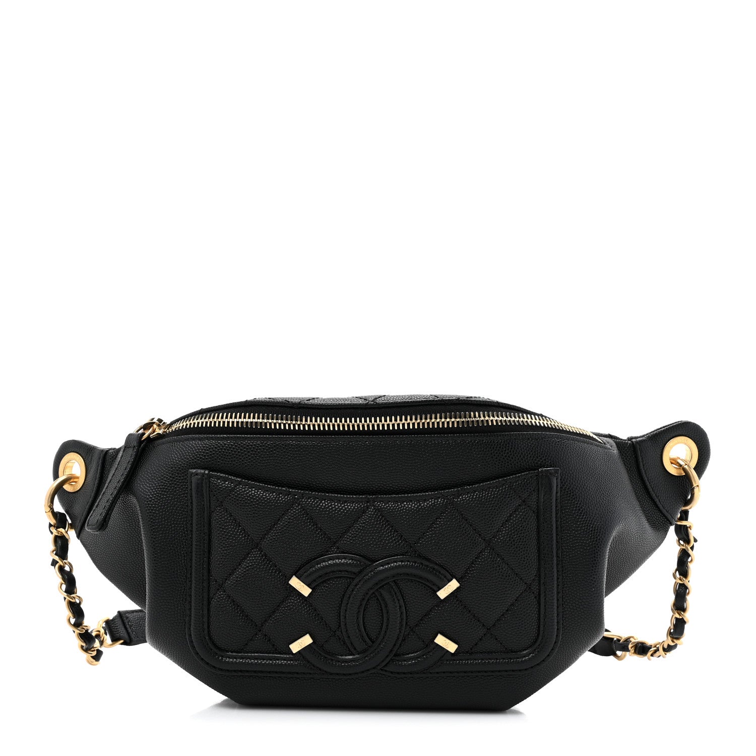 Chanel Caviar Quilted Filigree Waist Bag Black 1 of 10