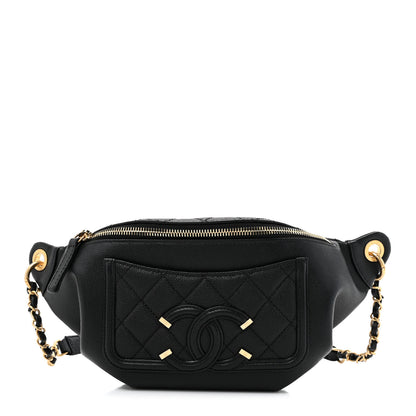 Chanel Caviar Quilted Filigree Waist Bag Black 1 of 10