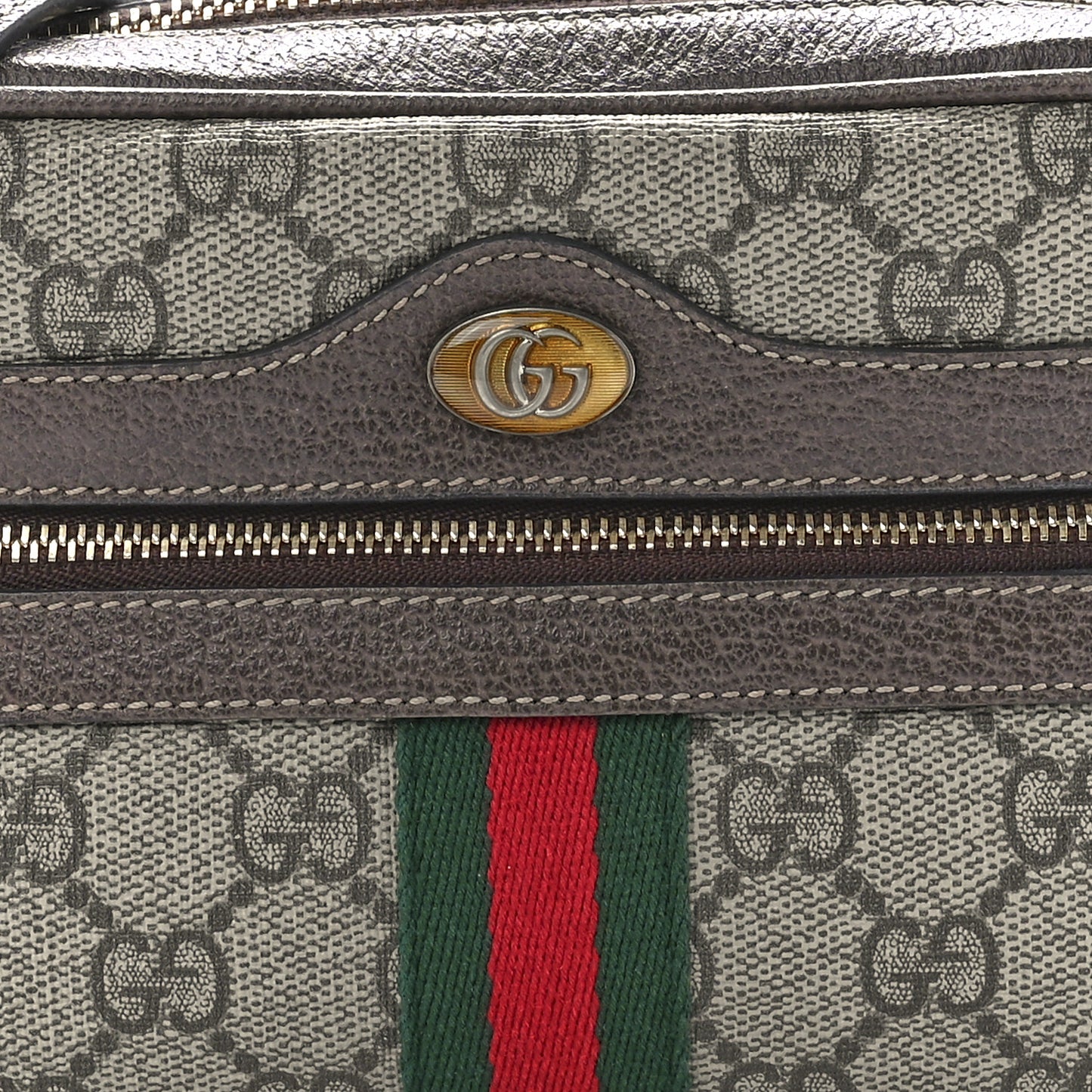 GG Supreme Monogram Web Mini Ophidia Shoulder Bag Brown