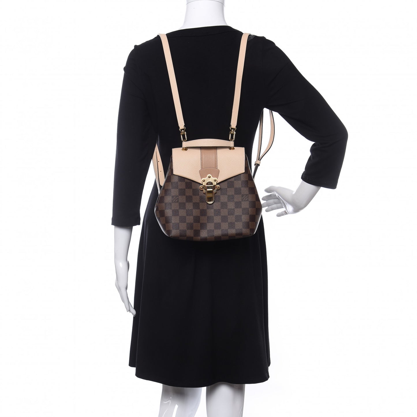 Damier Ebene Clapton Backpack Creme