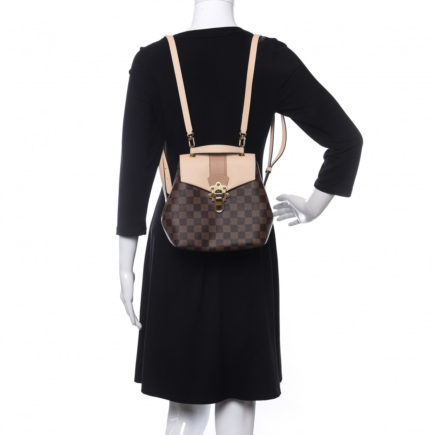Louis Vuitton Damier Ebene Clapton Backpack Creme 2 of 11