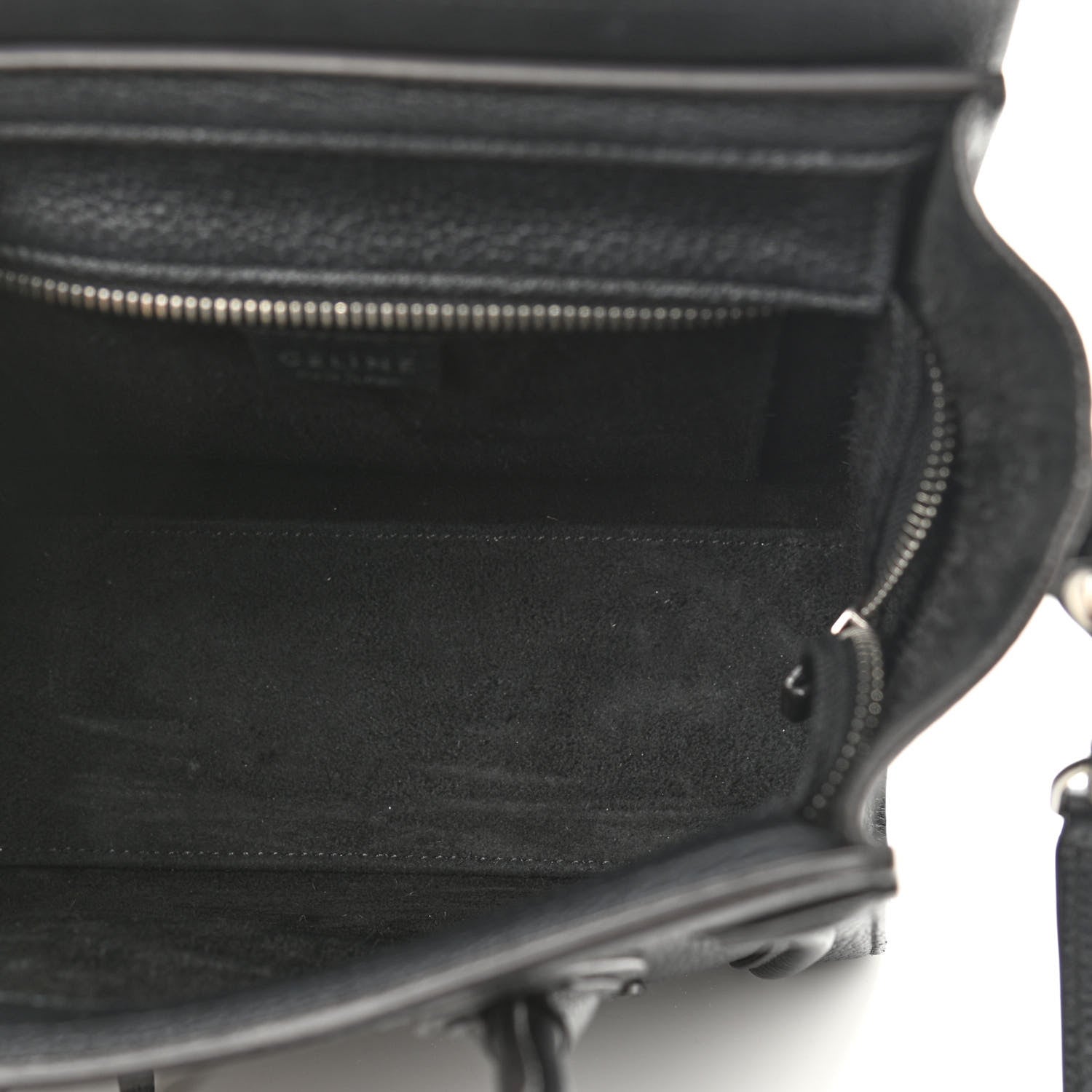 Celine Drummed Calfskin Nano Luggage Black 5 of 13