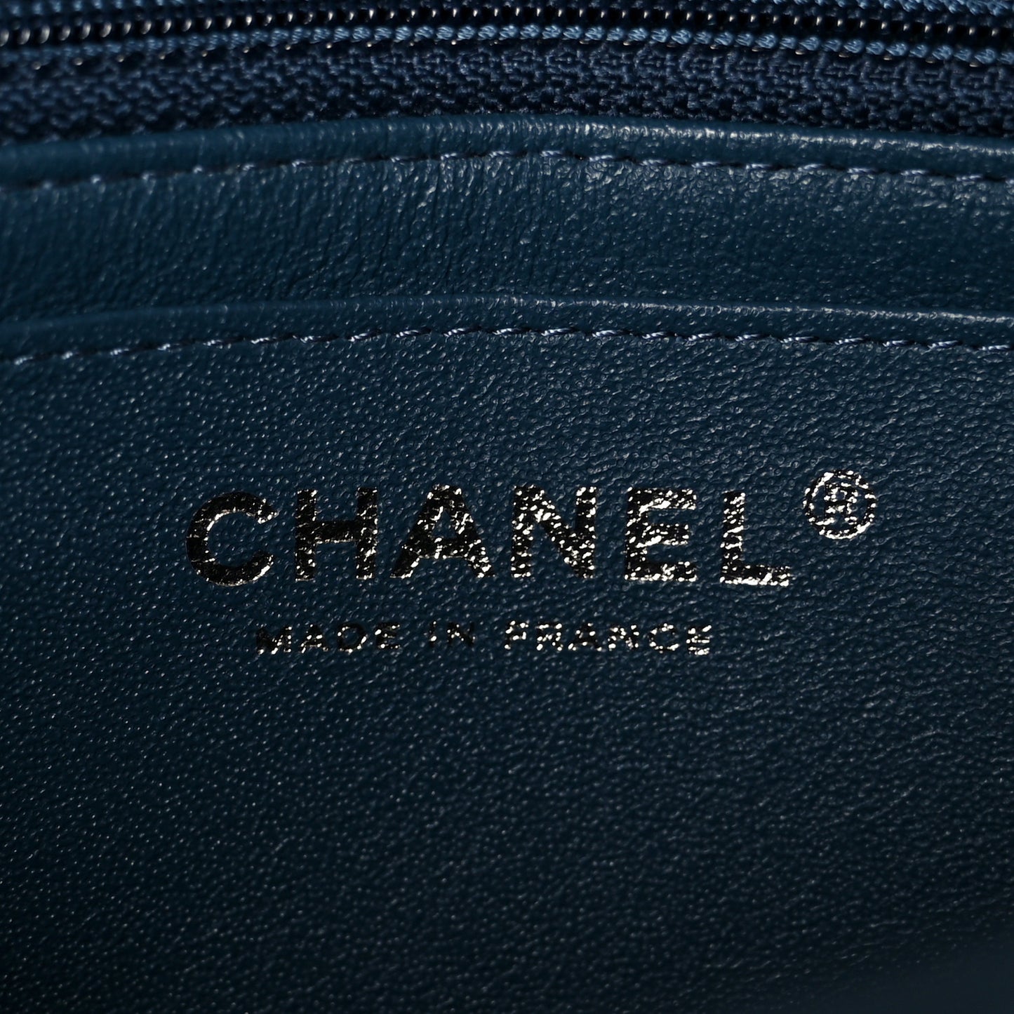 Lambskin Quilted Mini Rectangular Flap Blue