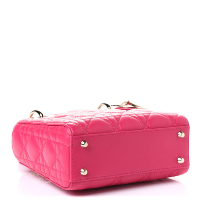 Christian Dior Lambskin Cannage Mini Lady Dior Fuchsia 5 of 6