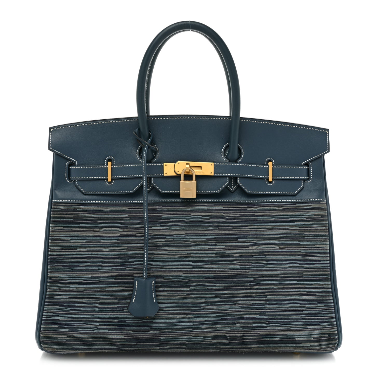 Evercalf Vibrato Birkin 35 Bleu Thalassa