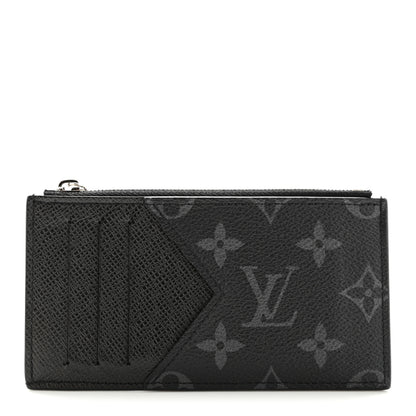 Louis Vuitton Monogram Eclipse Taiga Coin Card Holder 1 of 9