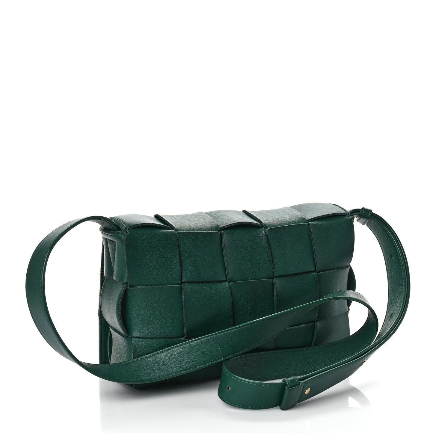 Lambskin Maxi Intrecciato Cassette Crossbody Bag Raintree Green
