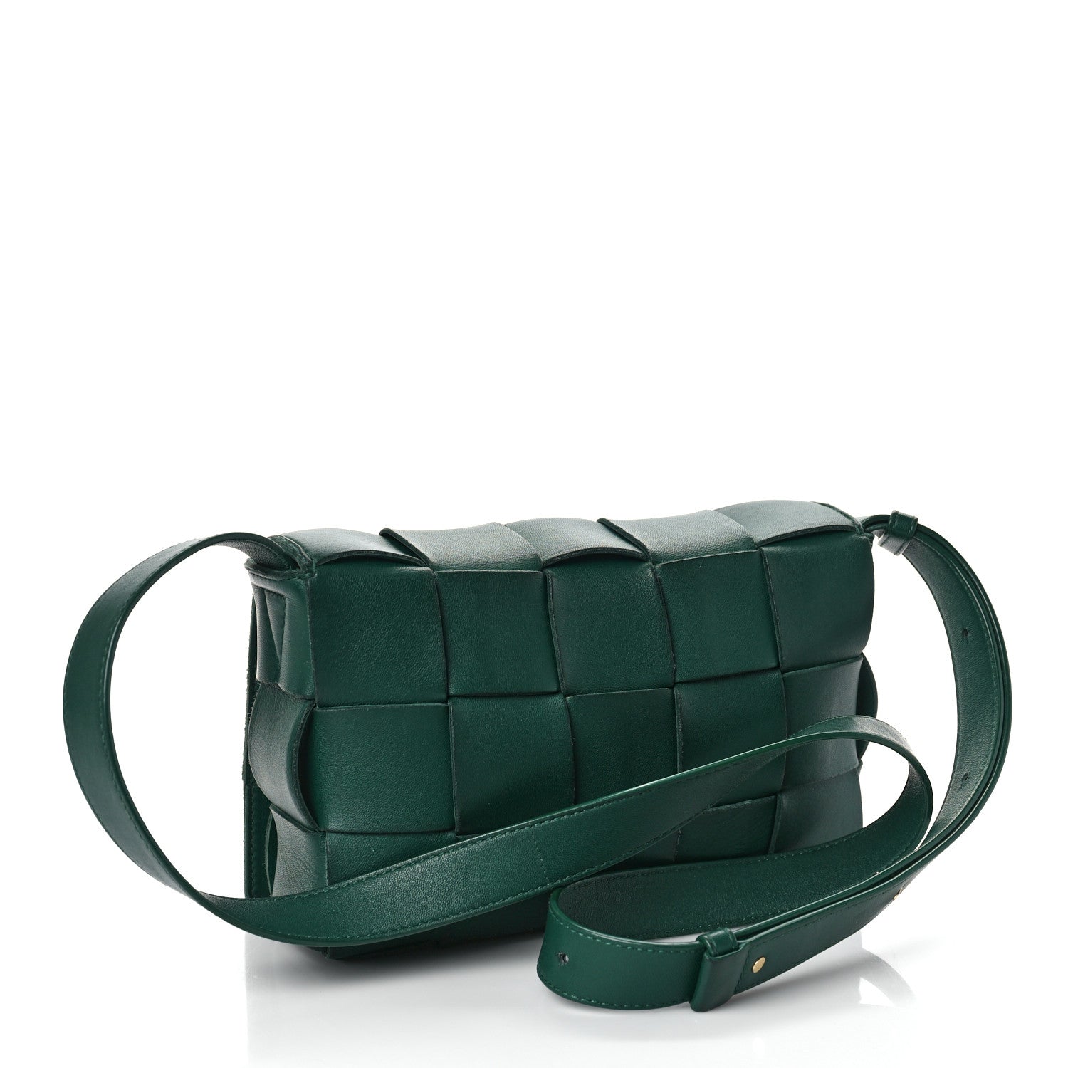 Bottega Veneta Lambskin Maxi Intrecciato Cassette Crossbody Bag Raintree Green 2 of 7