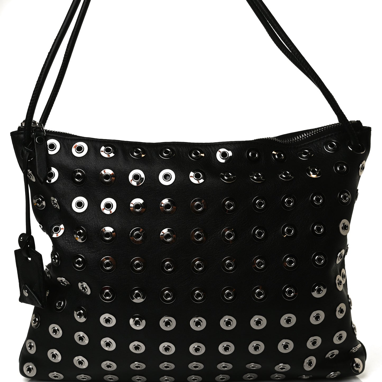 Calfskin Medium Eyelet Hobo Black