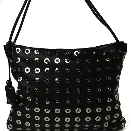 Burberry Calfskin Medium Eyelet Hobo Black 18 of 18