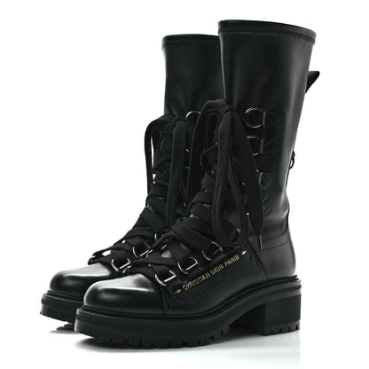 Christian Dior Lambskin Stretch D-Fight Ankle Boots 35.5 Black 3 of 10