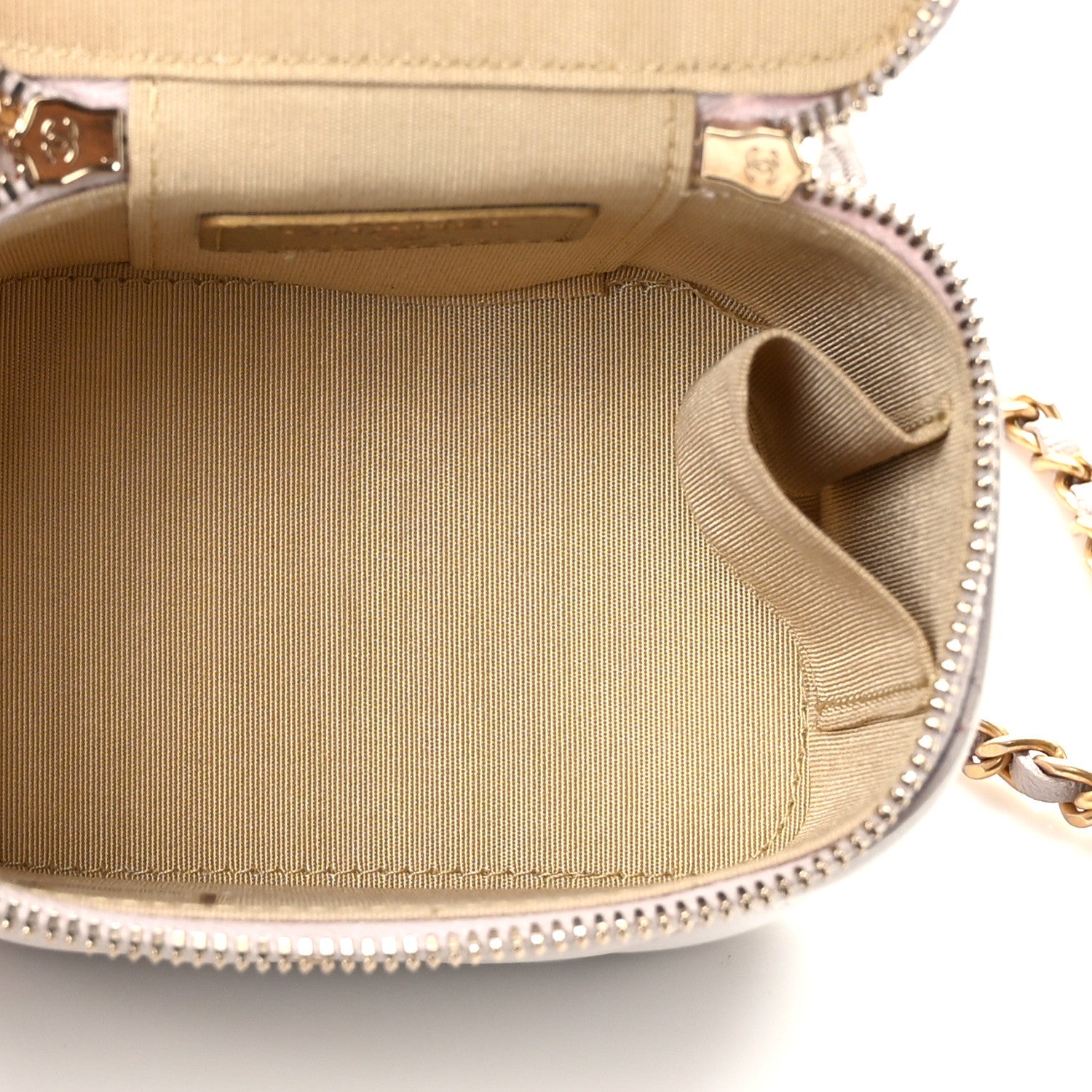 Chanel Lambskin Quilted Pearl Crush Mini Vanity Case With Chain Light Purple 5 of 9