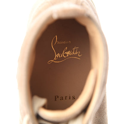 Christian Louboutin Veau Velours Womens Louis Spikes Flat Sneakers 35 Beige 9 of 11