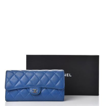 Chanel Caviar Quilted Large Flap Wallet Blue 8 of 9