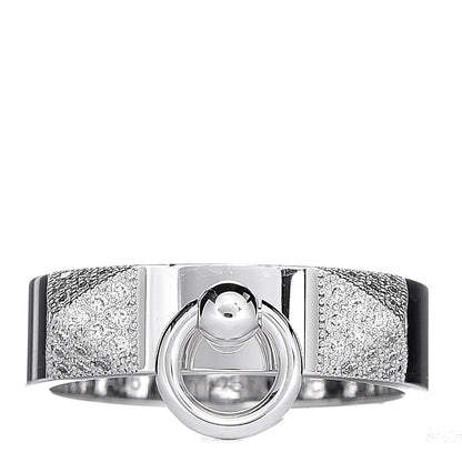 Hermes 18K White Gold Diamond Collier De Chien PM Ring 51 5.75 1 of 6