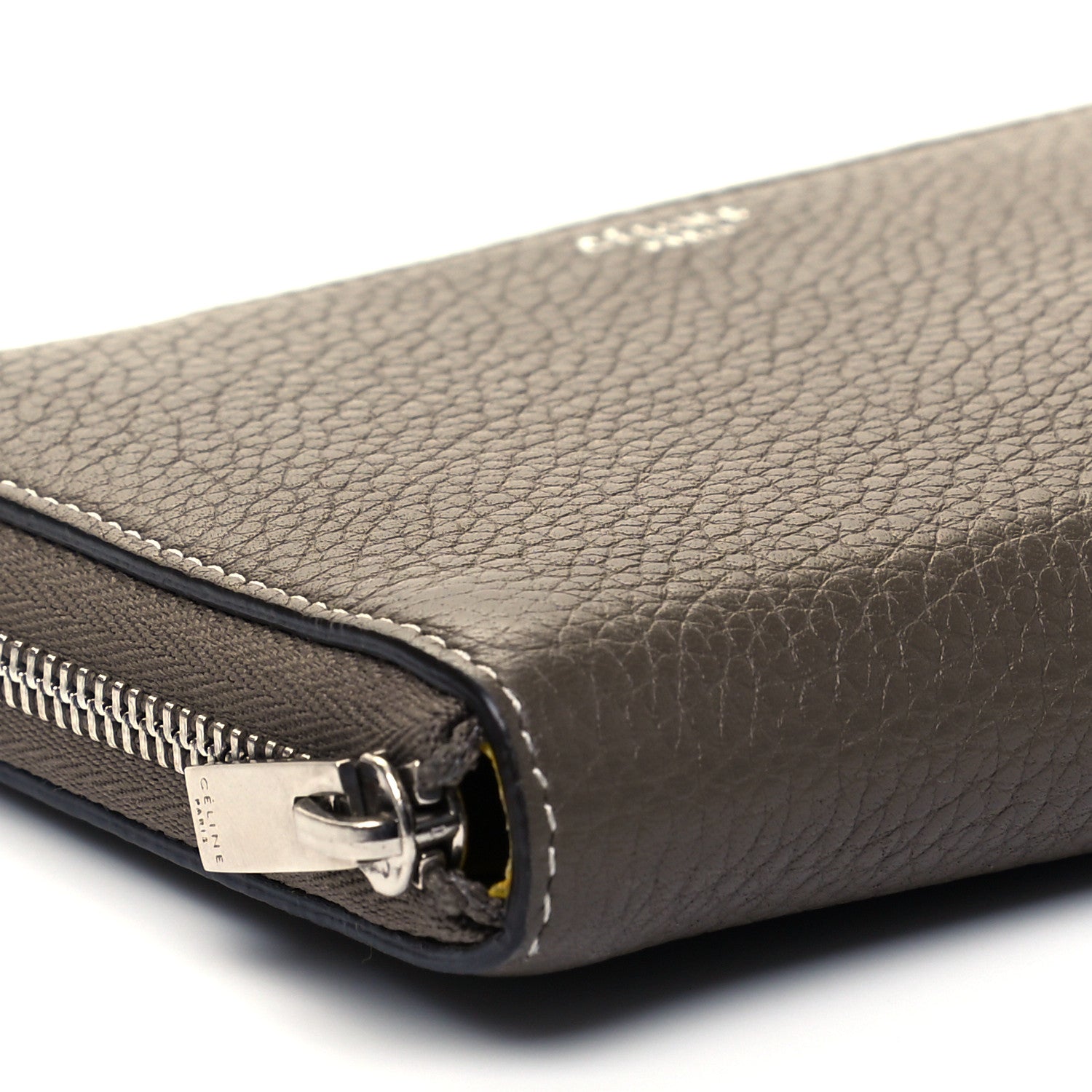 Celine Drummed Calfskin Zip Around Multifunction Wallet Souris 7 of 8
