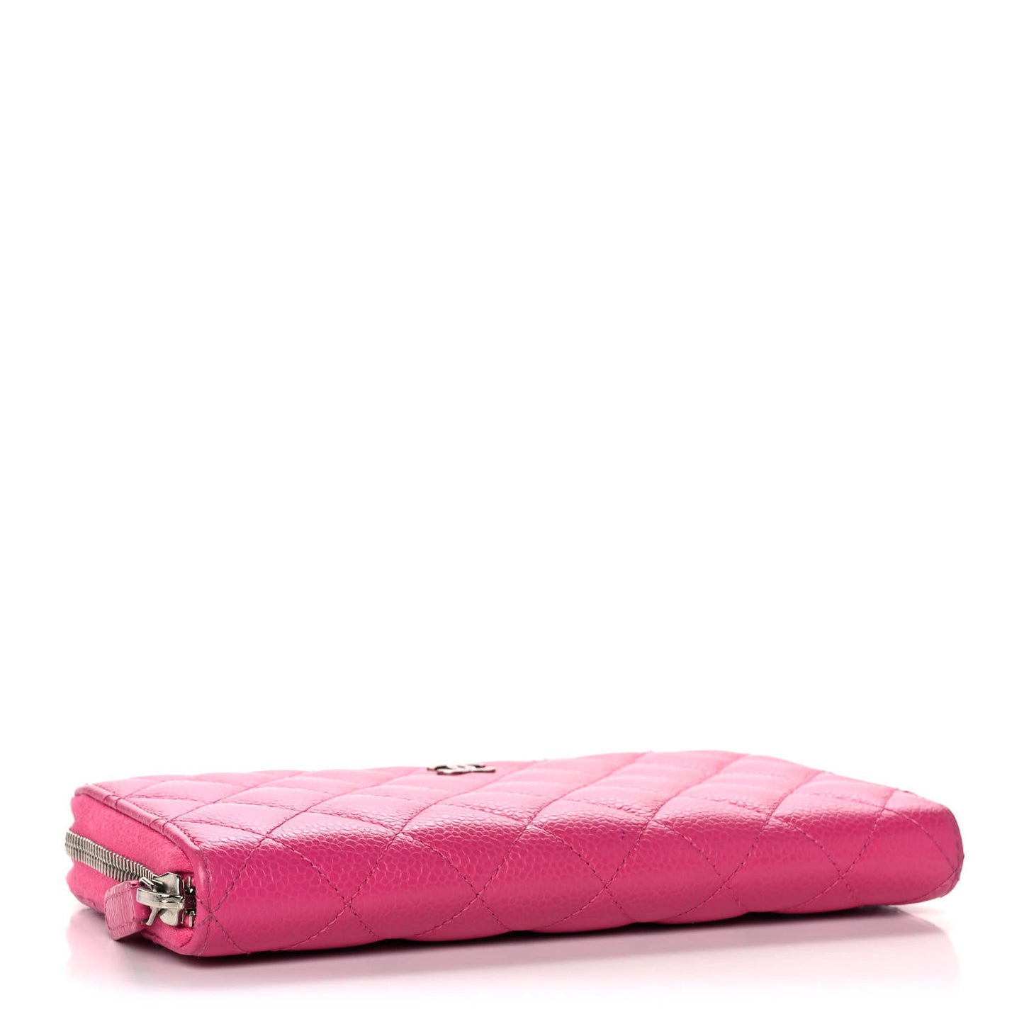 Caviar Quilted Large Gusset Zip Around Wallet Pink